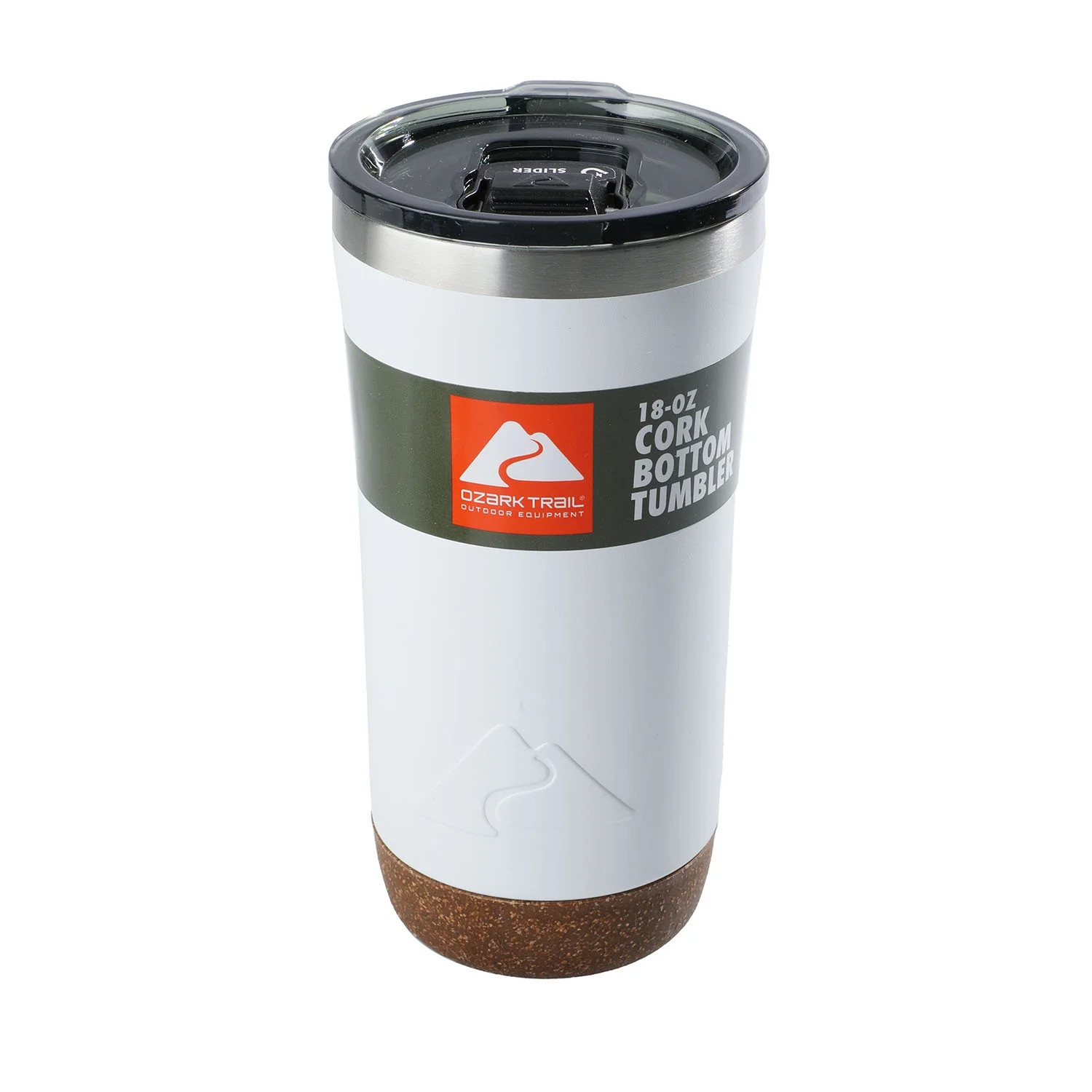 Ozark Trail 18OZ Insulated Stainless Steel Tumbler with Cork Bottom - White | Walmart (US)