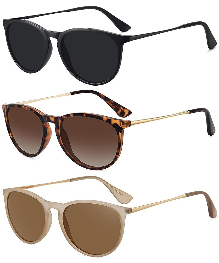 WOWSUN Retro sunglasses womens 2024 trendy round classic glasses | Amazon (US)