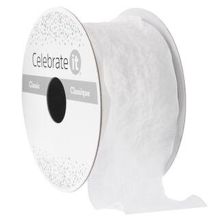 1" x 3yd. White Ruffled Edge Ribbon by Celebrate It® Classic | Michaels | Michaels Stores