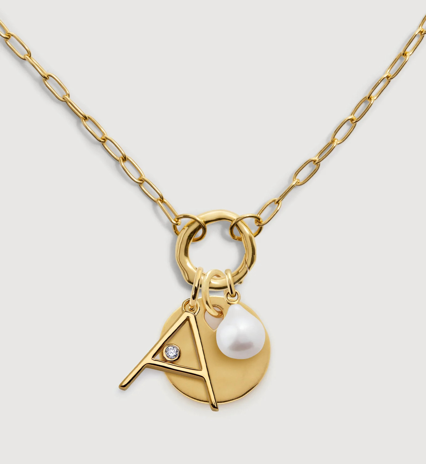 Baby Baroque, Diamond Inital & Ziggy Pendant Charm Necklace | Monica Vinader (Global)