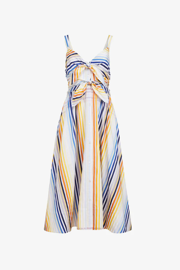 WREN DOUBLE TIE-FRONT MIDI DRESS | Toccin