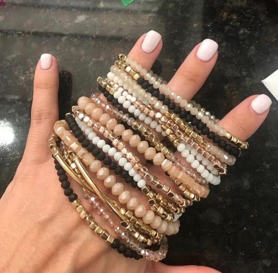 Bracelets for women Crystal beaded bracelet druzy bracelet stacks Crystal bracelets bridesmaid gi... | Etsy (US)
