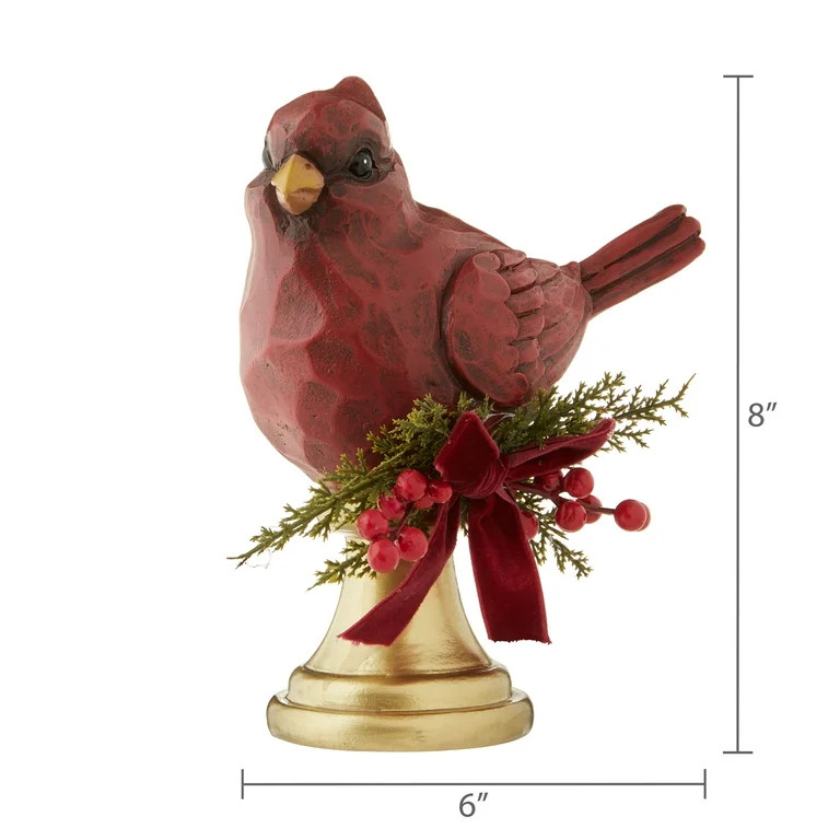 Cardinal Christmas Tabletop Decoration, Red, 8", by Holiday Time | Walmart (US)