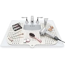 Sink Topper Foldable Sink Cover - Silicone Beauty Makeup Brush Cleaning Mat - Hot Tools Organizer... | Amazon (US)