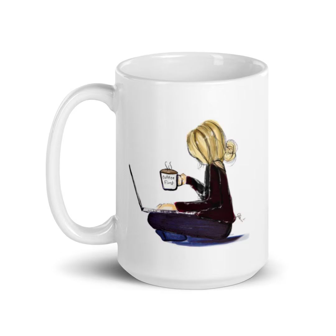 Late Night (Blonde) (Not customizable) Mug By Melsy's Illustrations | Etsy (US)