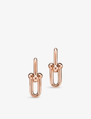 Tiffany HardWear Medium Link 18ct rose-gold drop earrings | Selfridges