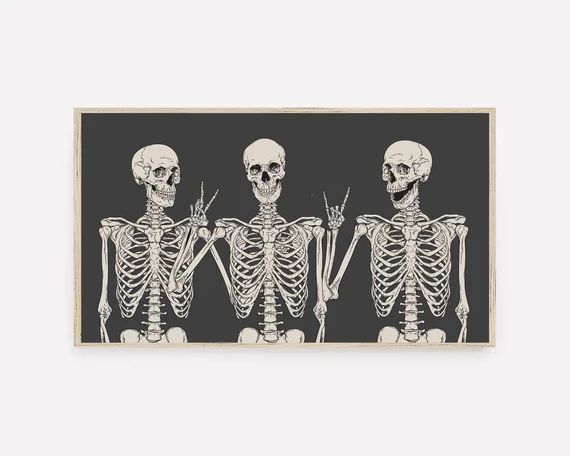 Halloween Samsung Frame TV Art, Funny Skeletons, Fall Art, Modern Halloween, Digital Download, In... | Etsy (US)