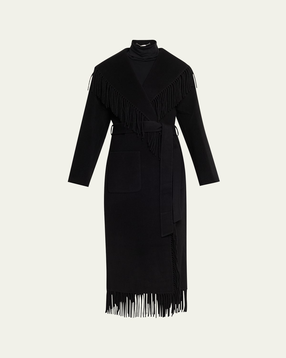 Carrie Belted Fringe Robe Coat | Bergdorf Goodman