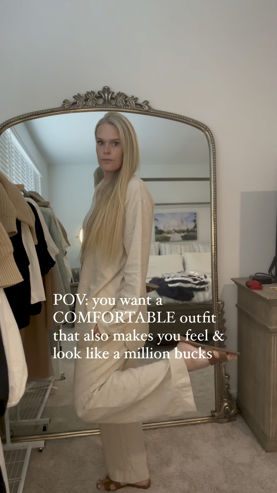 Step into springtime elegance with our linen ensemble! 🌸 Transition effortlessly from chilly mornings to sunny afternoons by layering a cozy cardigan over our chic button-up long sleeve and pants. Embrace the season’s freshness with breathable fabrics and versatile styling options. Shop now and elevate your spring wardrobe! #SpringCapsule #LinenOutfit 

#LTKVideo #LTKover40 #LTKfindsunder50