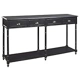 Signature Design by Ashley Eirdale Vintage Casual 4 Drawer Console Sofa Table, Black | Amazon (US)