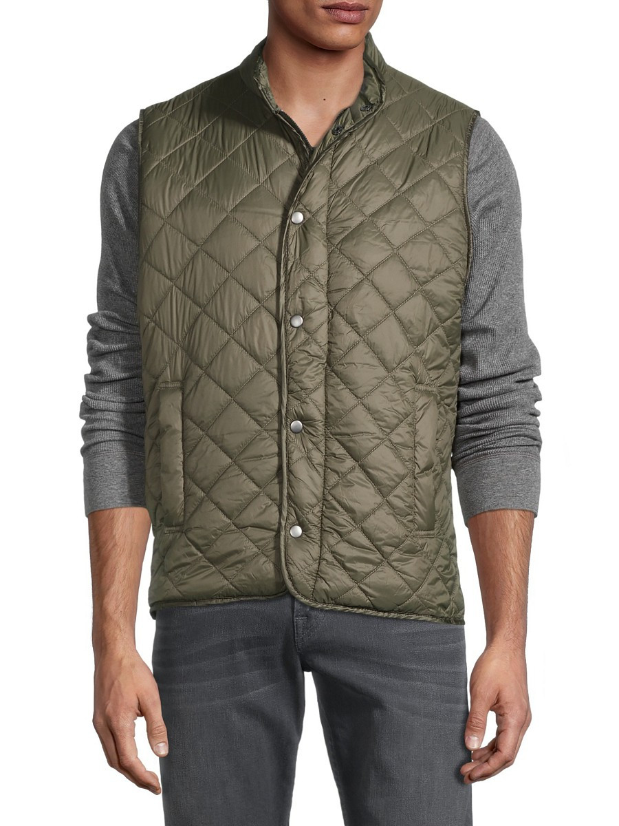 Saks Fifth Avenue Men's Quilted Puffer Vest - Green - Size M | Saks Fifth Avenue OFF 5TH