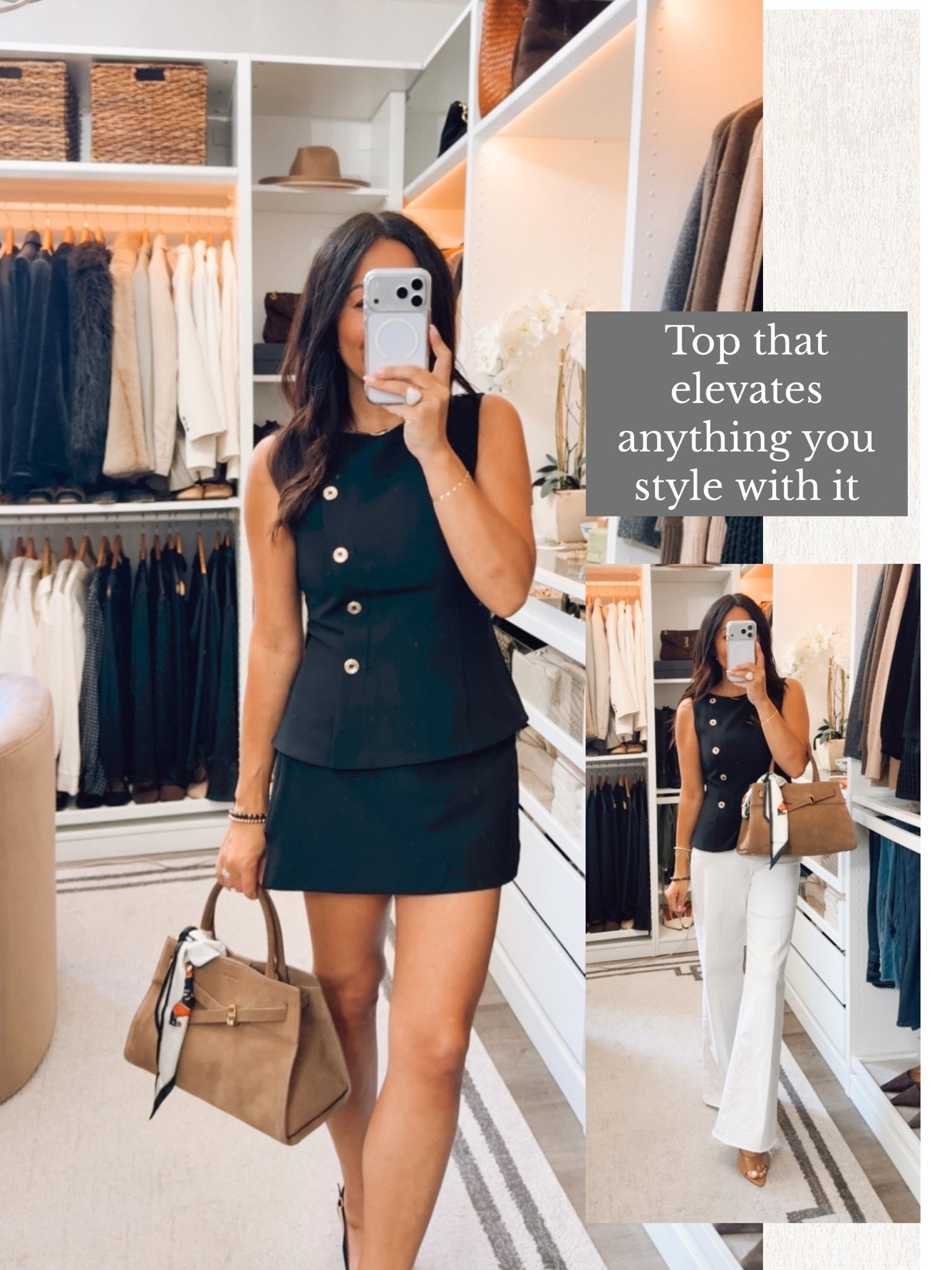 Top is amazing- tailored fit elevated vibes. 
Fits TTS wearing a small

#LTKootd #LTKOver40