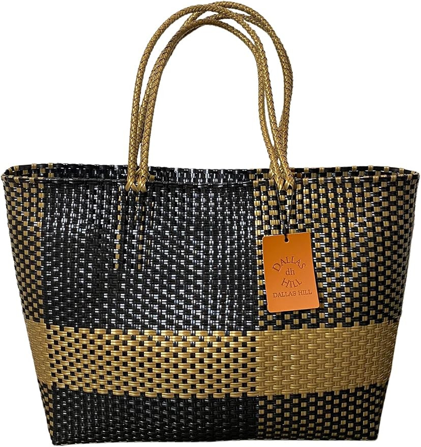 Dallas Hill Designs Handwoven Super Tote Bag for Women | Recycled Plastic Shoulder Purse | Summer... | Amazon (US)