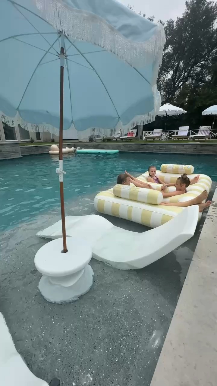 Poolside favorites = floaties, umbrellas, and comfy chairs! ☀️💦 Whether you're planning a relaxing solo soak or a full-on pool party, these sunny day must-haves bring the fun and the comfort. Just add your favorite drink and you're set! #pooldayvibes #ltksummer #floatinstyle #outdoorliving #sunnydays 

 #LTKSeasonal #LTKU #LTKSwim