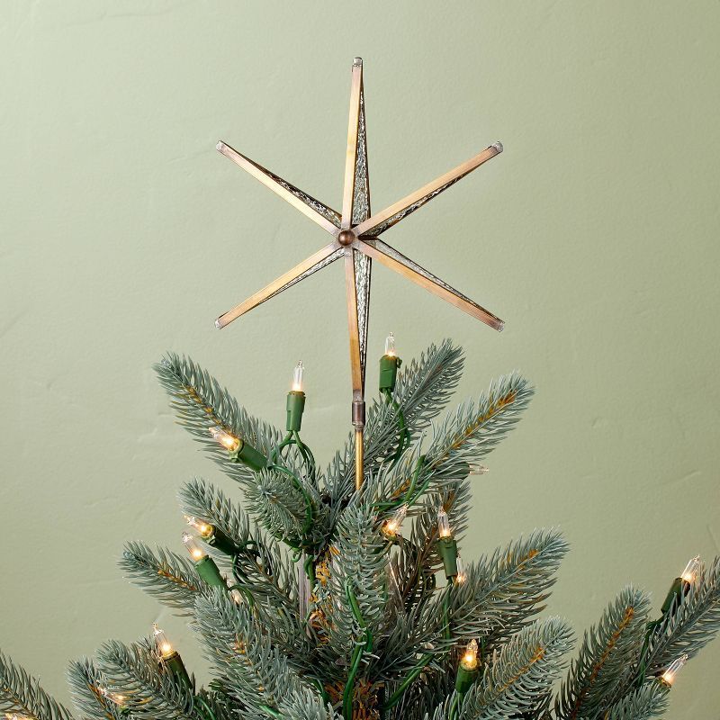 Brass Star Christmas Tree Topper with Bubble Glass - Hearth & Hand™ with Magnolia | Target