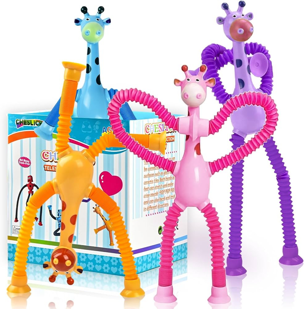 Giraffe Sensory Toys 4Pcs Gift for Toddlers Girls Year Old Ages 3 4 5 6 7 8 9 10, Suction Autism ... | Amazon (US)