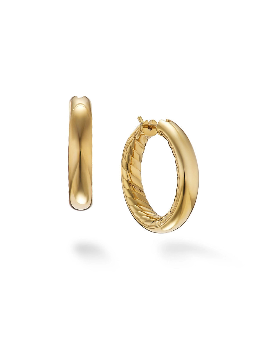 Women's DY Mercer Hoop Earrings In 18K Yellow Gold - Gold | Saks Fifth Avenue