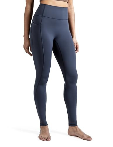 Colorfulkoala Dreamlux No Front Seam Full-Length Leggings with Pockets for Women 28" Inseam, High Waisted Buttery Soft Yoga Pants (XL, Blue Ink) | Amazon (US)
