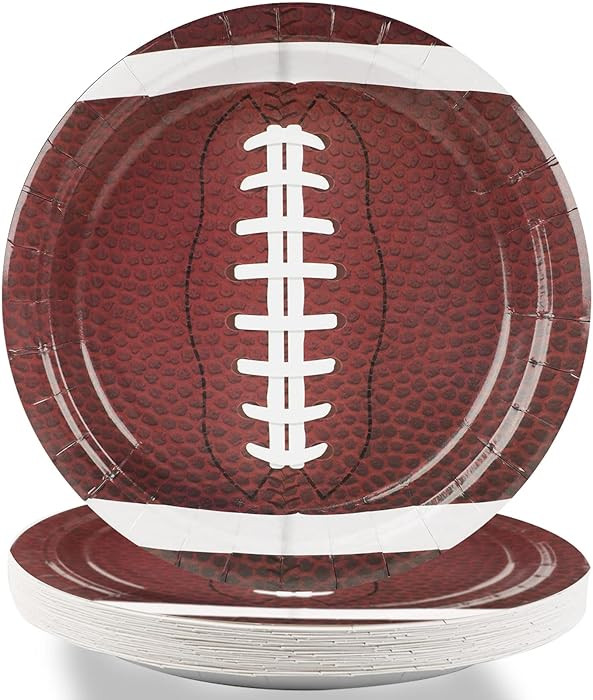 gisgfim 24 pcs Football Paper Plates Football Dessert Plates Birthday Party Supplies Disposable 7... | Amazon (US)