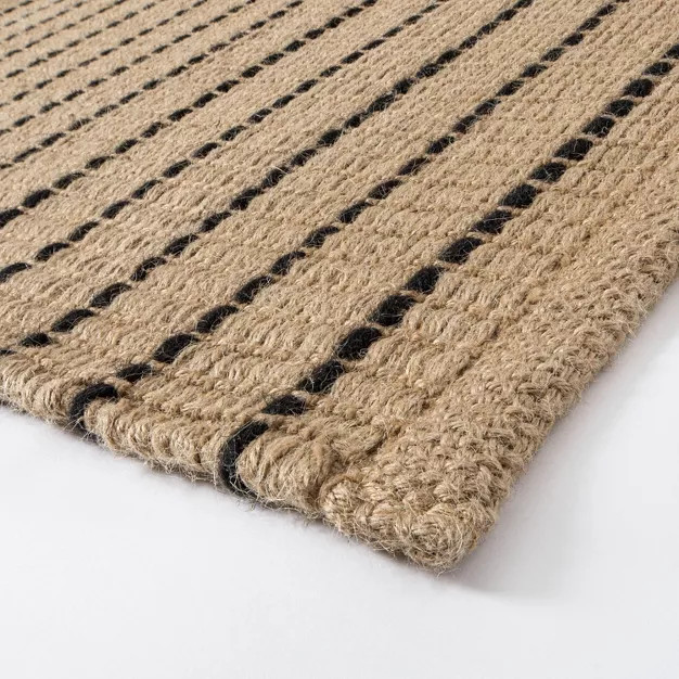 Reseda Hand Woven Striped Jute Cotton Area Rug Black - Threshold™ designed with Studio McGee | Target