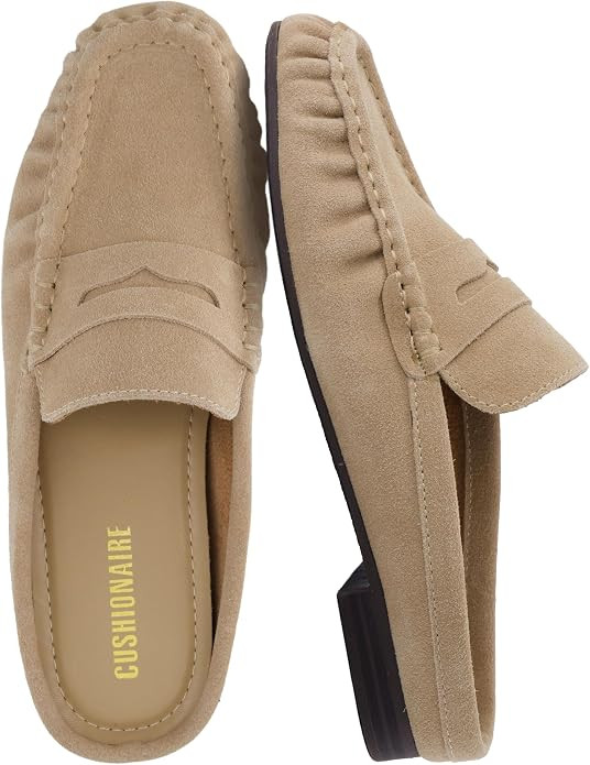 CUSHIONAIRE Heritage Genuine Leather Suede Loafer Mules for Women | Amazon (US)