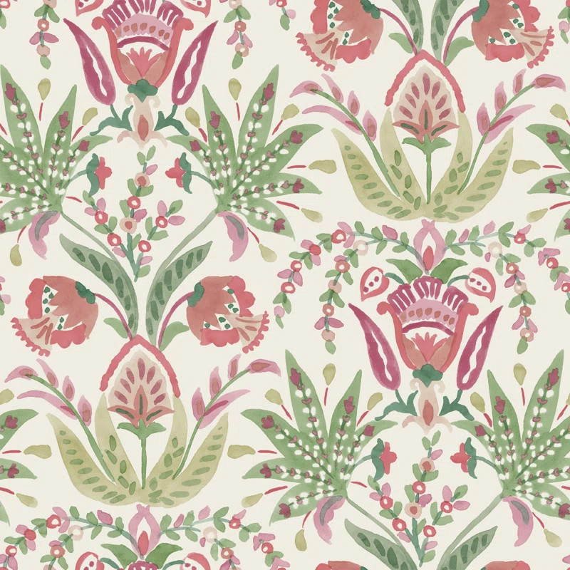 Seaside Jacobean Floral Double Roll | Wayfair North America
