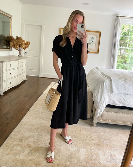 Black summer dress try on 🖤 Xirena is the first brand I browse when looking for casual dresses that can withstand heat. This is everything you could want in a casual summer dress! It’s made with Xirena's signature cotton gauze (it's swingy and light—perfect for humid climates). It has pockets and a tie waist for added shape. Wearing XS.

This sold out extremely quickly, so I’m linking other black XIRENA styles I love for summer in case it doesn’t restock!

#blackdress #blackdaydress #blacksummerdress #summerdress #shirtdress #summerdresses

#LTKFind #LTKstyletip #LTKSeasonal