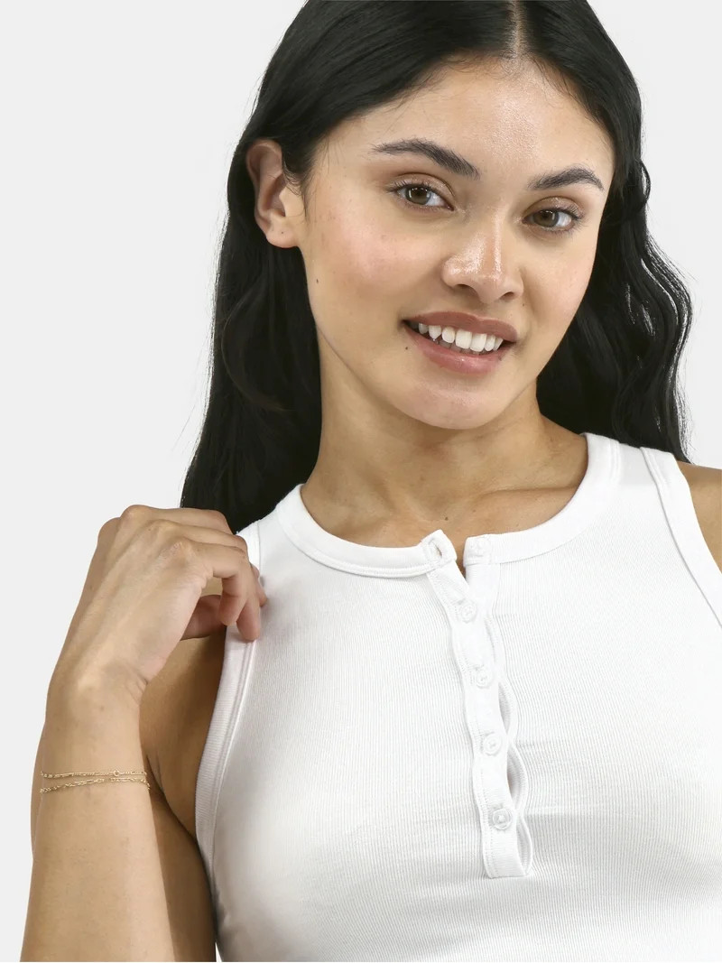 No Boundaries Seamless Henley Tank, Women's | Walmart (US)