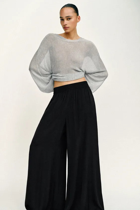 FLOWY WIDE LEG PANTS | Zara US