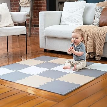 MioTetto Foam Floor Tiles for Kids - Non-Toxic Comfortable Baby Play Mat and Interlocking Foam Ti... | Amazon (US)