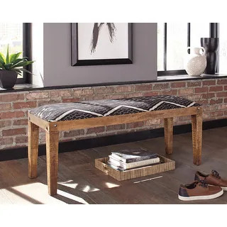 Mariah Upholstered Mango Wood Bench | Bed Bath & Beyond