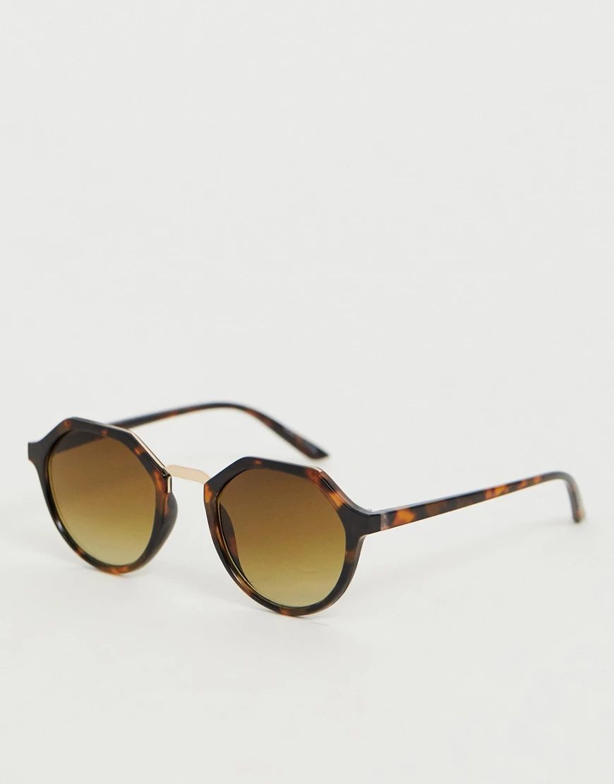 Accessorize Hazel hexagon tortoiseshell sunglasses-Multi | ASOS (Global)