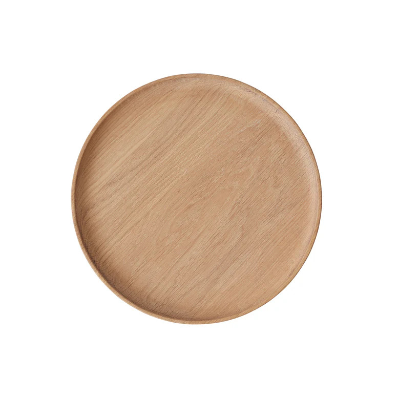 Large Inka Wood Tray Round in Nature | Burke Decor
