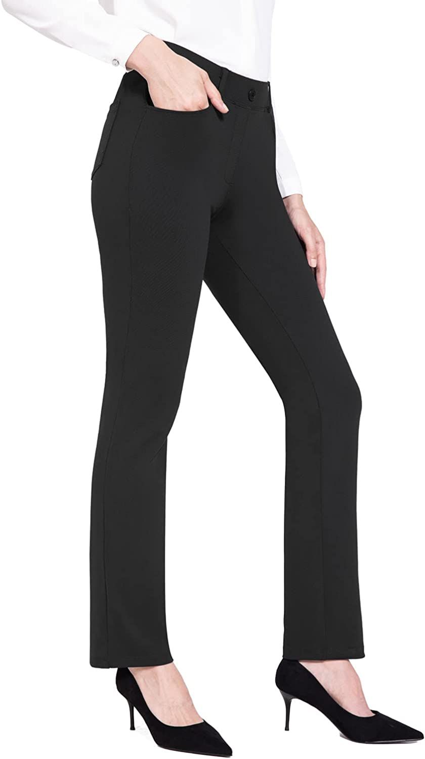 BALEAF Women's Yoga Dress Pants Stretchy Work Slacks Business Casual Straight Leg/Bootcut Pull on... | Amazon (US)