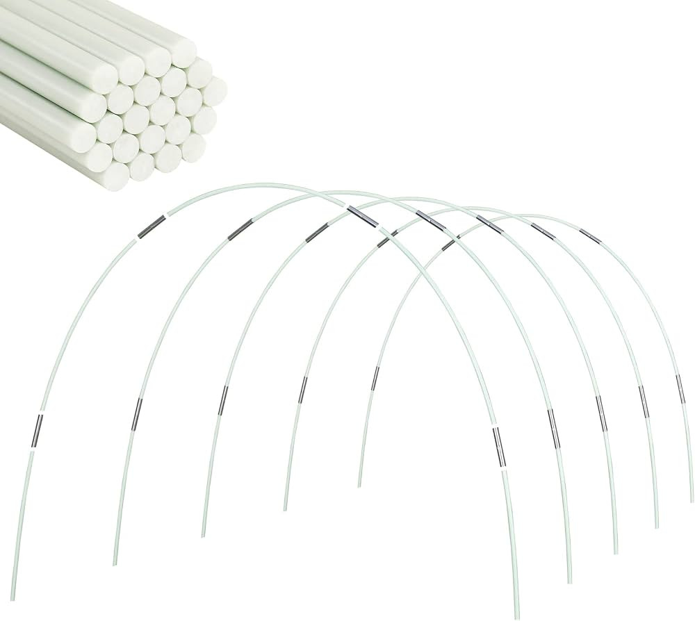 Greenhouse Hoops for Grow Tunnel, 0.28 inch Diameter 5Sets of 7FT Long Garden Hoops, Greenhouse kit ,Small Greenhouse Hoops Frame, Gardening Supplies, 25pcs | Amazon (US)