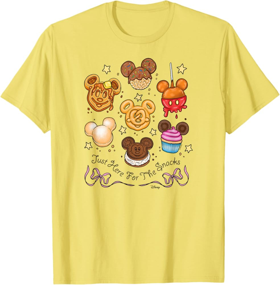 Mickey Mouse - Just Here for The Snacks T-Shirt | Amazon (US)