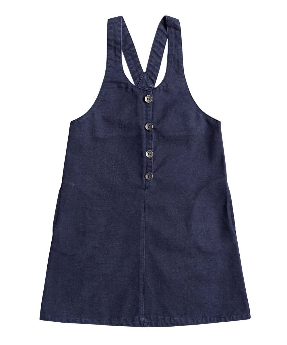 Mood Indigo Button-Front Racerback Woven Dress - Girls | Zulily