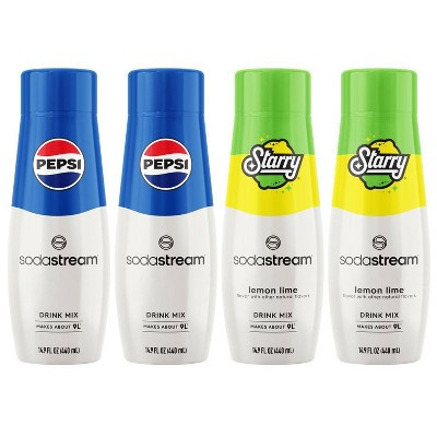 SodaStream Pepsi Starry Beverage Mix Variety Pack - 60 fl oz/4pk: Soda Streamer Flavor Syrup, Low Sodium, Kosher | Target