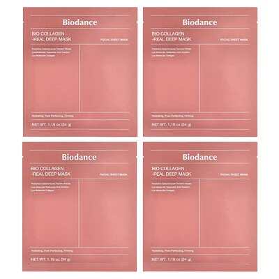 Biodance, Bio Collagen Real Deep Beauty Mask, 4 Sheets, 1.19 oz (34 g) Each | iHerb