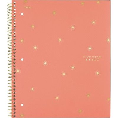 Five Star College Ruled 1 Subject Style Spiral Notebook Peach Sunburst | Target