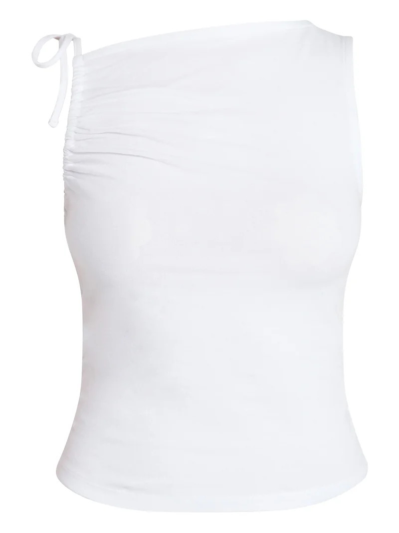No Boundaries One Shoulder Ruched Top, Women\u2019s XXS-XXL | Walmart (US)