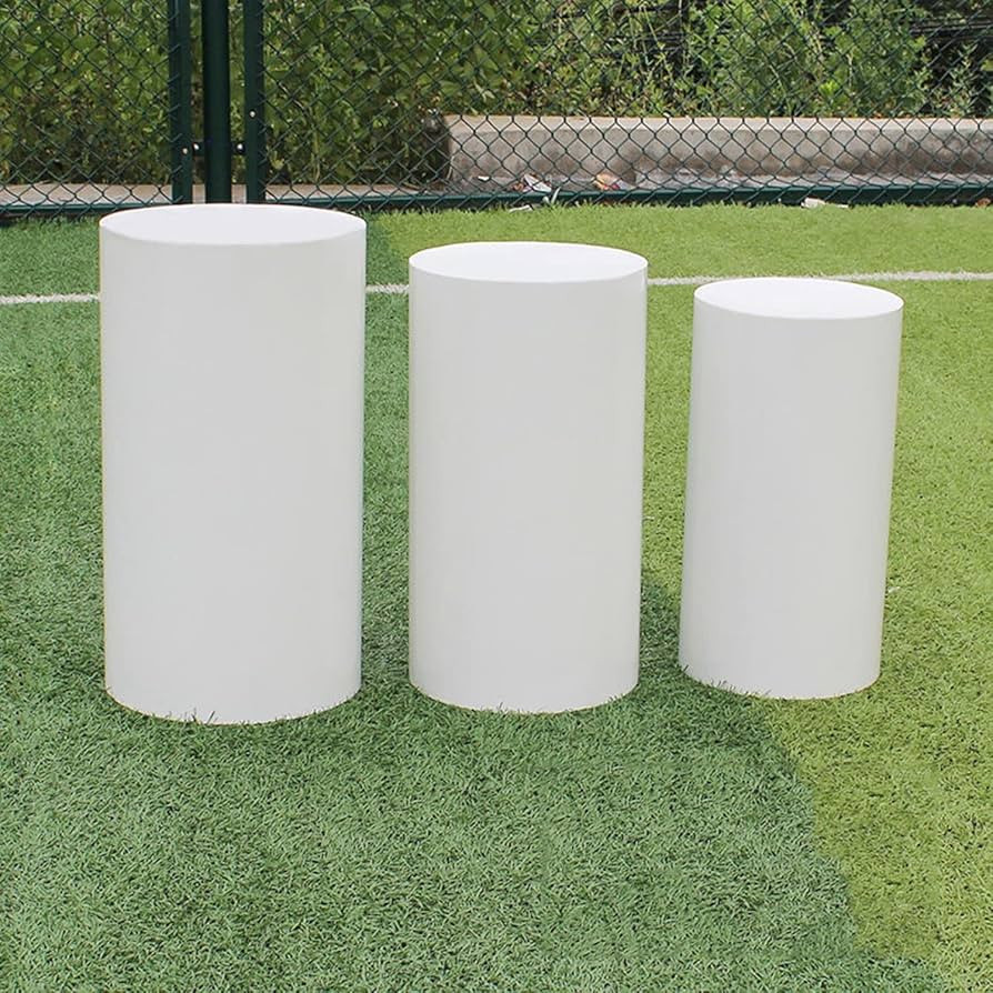 BRYTLY 3Pcs Round Event Decor Cylinder Pedestal Stands for Parties Art Decor Stand Wedding Plinth... | Amazon (US)