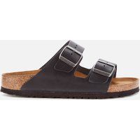 Birkenstock Women's Arizona Slim Fit Oiled Leather Double Strap Sandals - Black - EU 42/UK 8 | The Hut (UK)