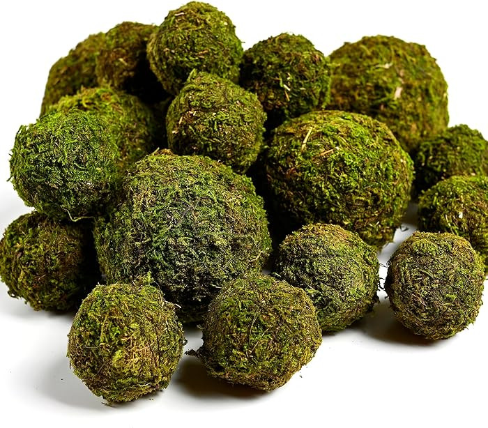 18-Piece Moss Balls Set - 6 Large 3.2" & 12 Small 2" Artificial Moss Decor for Bowls, Vases | Han... | Amazon (US)
