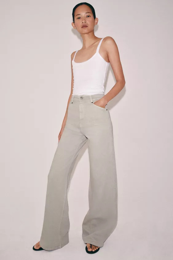 ZW COLLECTION WIDE-LEG HIGH-WAIST JEANS | Zara UK