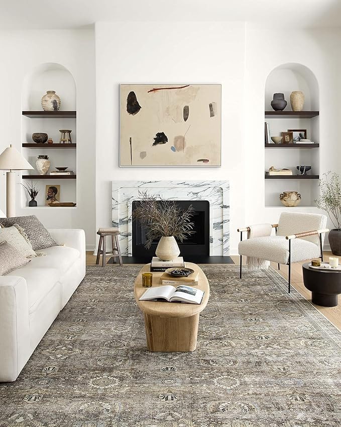 Loloi Layla Collection LAY-13 Antique/Moss 2'-6" x 9'-6" .13" Thick Runner Rug, Soft, Durable, Vi... | Amazon (US)