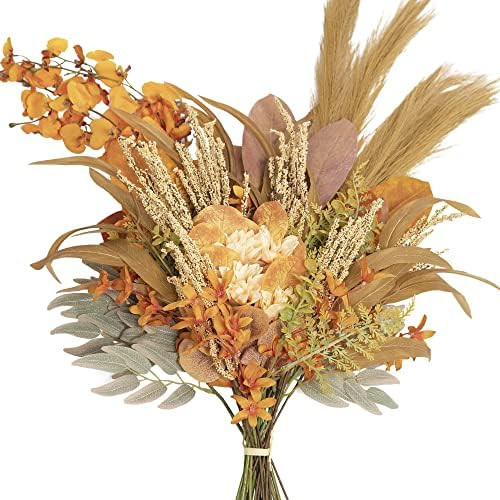 36PCS Fall Eucalyptus Leaves Stems, Fall Decor Artificial Eucalyptus Stems Set with 8 Kinds of Gr... | Amazon (US)