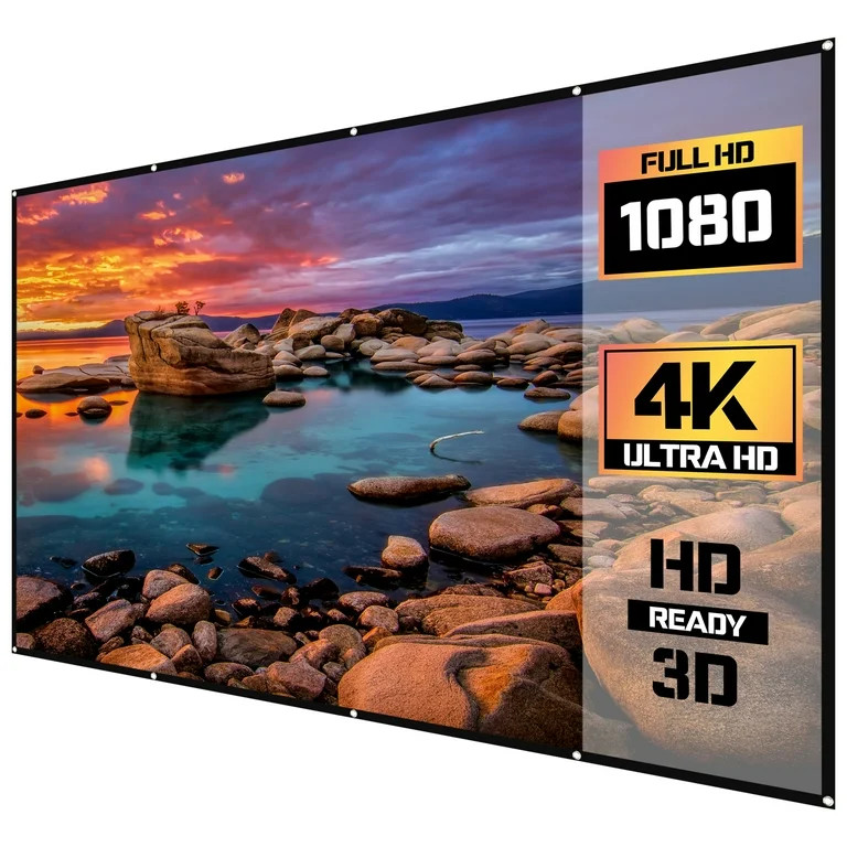 onn. Indoor/Outdoor Folding Projector Screen, White - Walmart.com | Walmart (US)