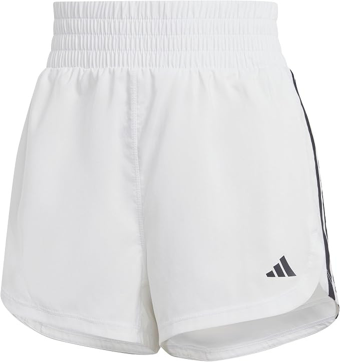 adidas Women's Pacer Training 3-Stripes Woven High Rise Shorts | Amazon (US)