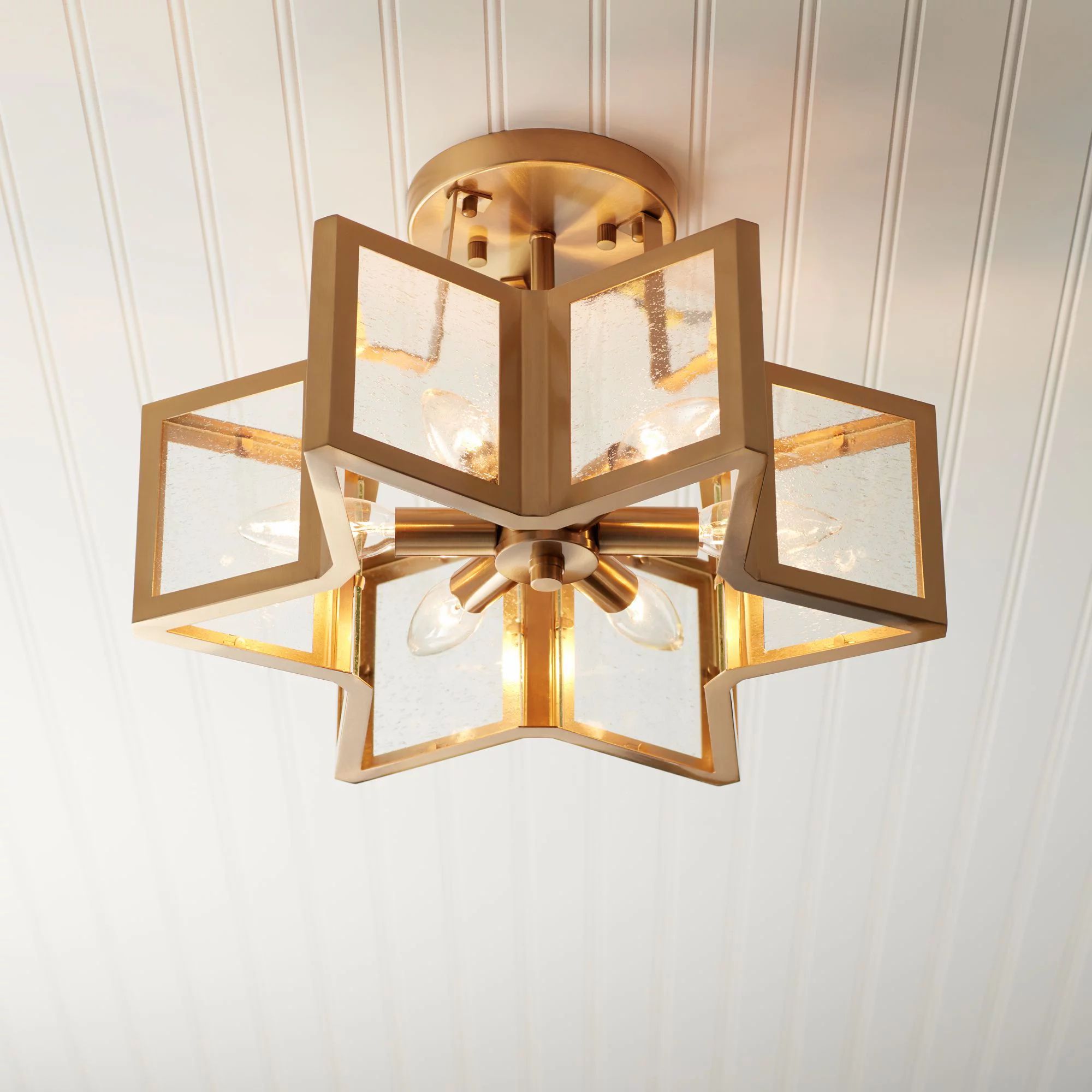 Possini Euro Design Modern Ceiling Light Semi Flush Mount Fixture Warm Antique Brass 16" Wide 6-L... | Walmart (US)